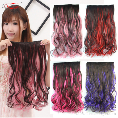 Hot sell kinky curly synthetic hair extension no-remy clip in hair extensions best clip in ponytail